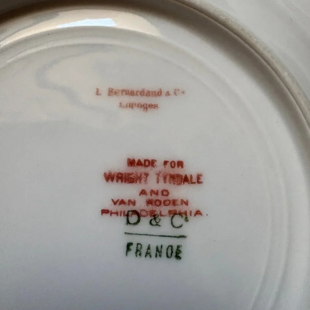 Vintage Limoges Bowl/Saucer - L. Bernardaud & Co -The Fontenay Pattern - Picture 4 of 6